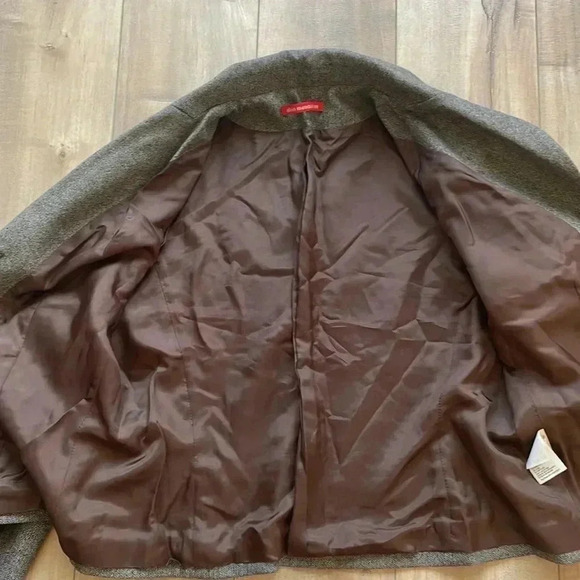 Alain Manoukian French Designer Tweed Wool Blazer Lace Embellished Sz 14 - Picture 7 of 10